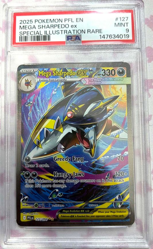 PSA 9 Mega Sharpedo #127 Phantasmal Flames
