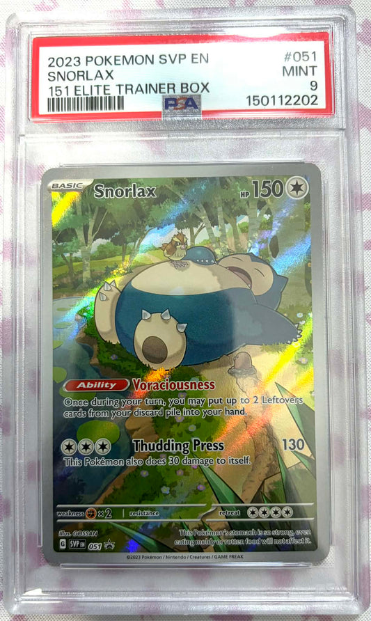 PSA 9 Pokemon Snorlax Black Star Promo #051 151 ETB