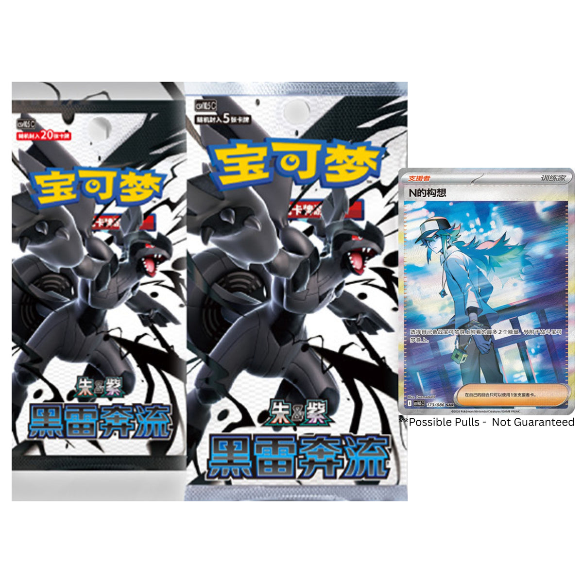 Pokémon Simplified Chinese Black Thunder Torrent Slim Booster Box Factory Sealed Featuring N’s Plan Artwork


