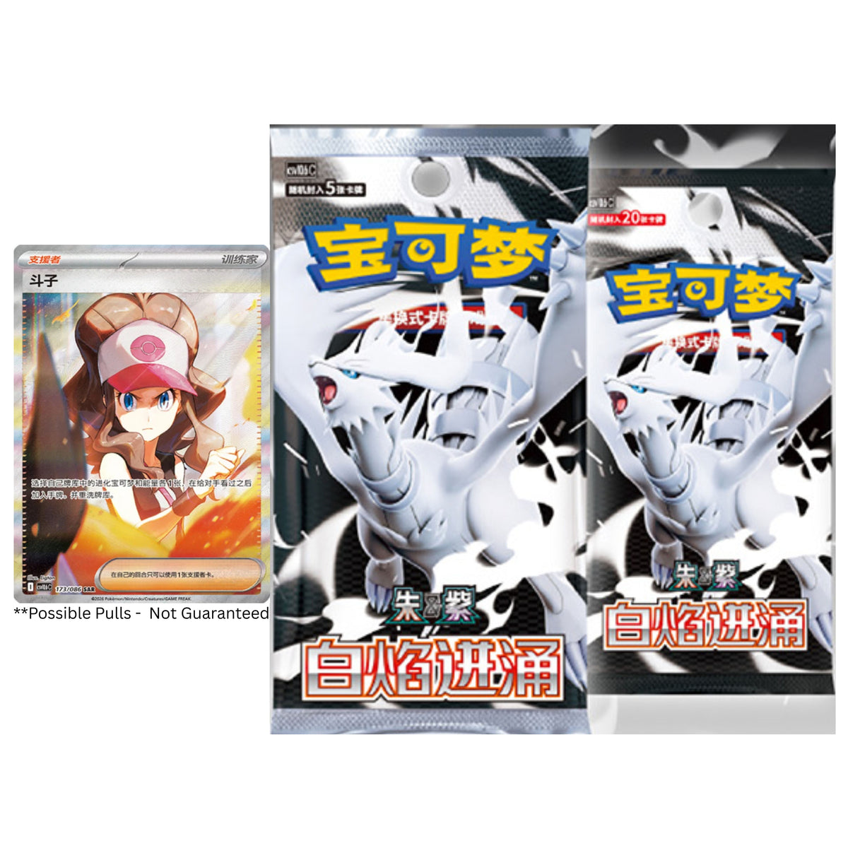 Pokémon Simplified Chinese White Flare Burst Slim Booster Box Factory Sealed Featuring Hilda Artwork