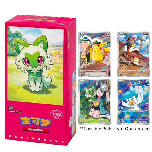 Pokémon Chinese Gem Pack Vol. 1 – Factory Sealed (Simplified Chinese)

💎 100% Authentic &amp; Factory Sealed Guarantee

All booster boxes are new and factory sealed — authenticity guaranteed.
We never sell fake, proxy, or resealed cards. Buy with confidence knowing every Pokémon product comes directly from trusted distributors.

🧿 Exclusive Art Rares: Captain Pikachu, Sprigatito, Fuecoco, and Quaxly — not released in any other language!
🌍Perfect for collectors seeking rare, language-exclusive cards.